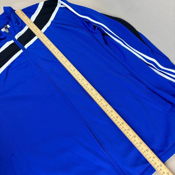 Adidas 2XL Clima365 Royal Blue Black White Stripe Full-Zip Jacket Soccer Track - Picture 10 of 12